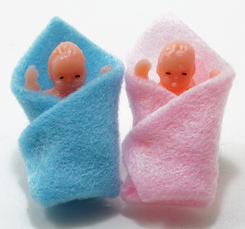 Dollhouse Miniature Babies In Blanket